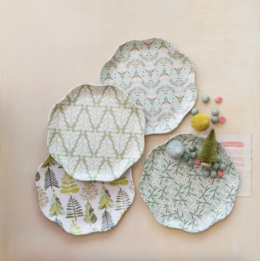 Woodland Christmas Bamboo Melamine Plate