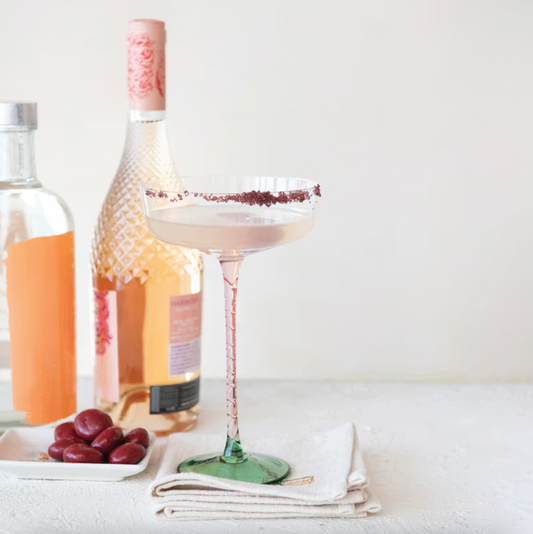 Pink & Green Champagne/Coupe Glass