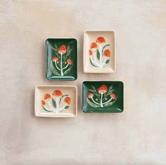 Enchanted Mushrooms Stoneware Tray