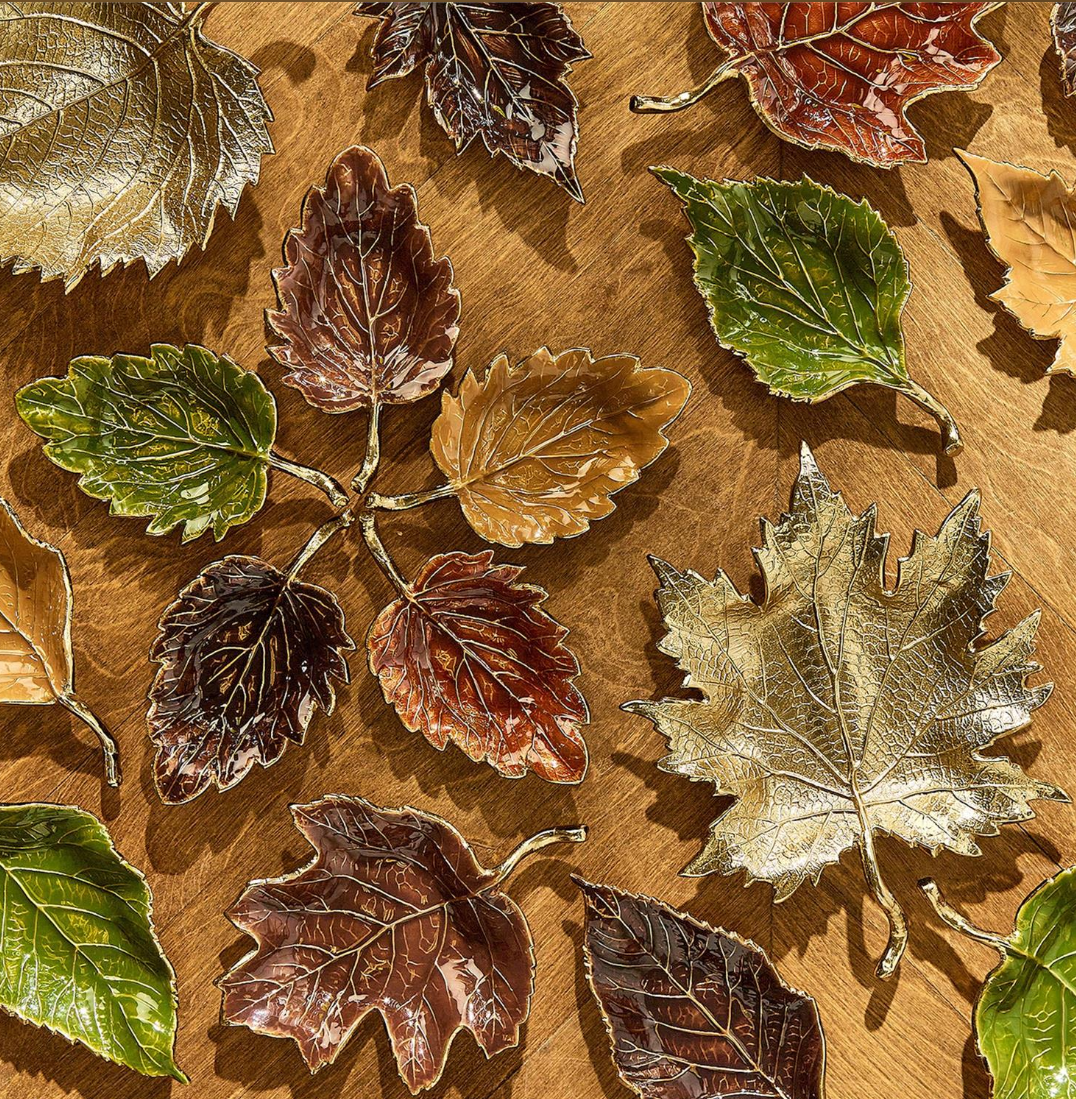 Enameled Leaf Tray