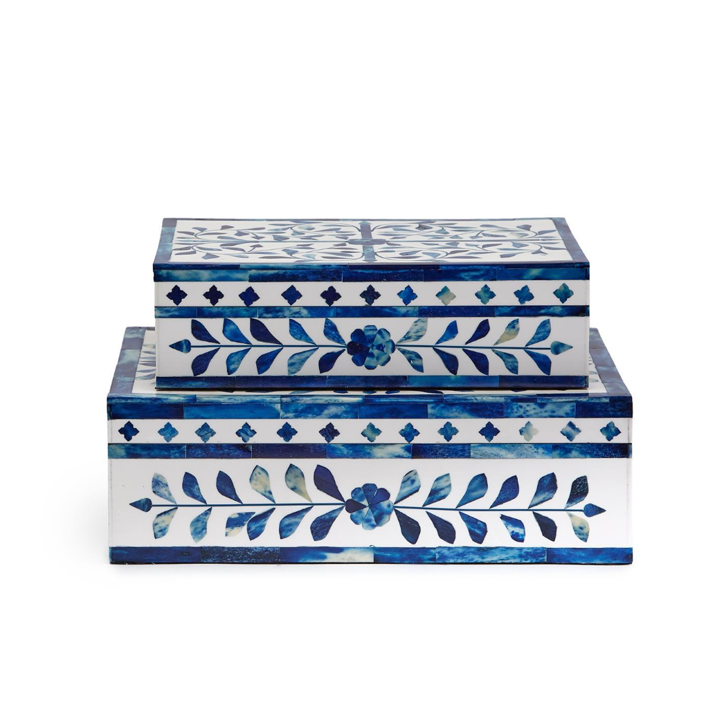 Jaipur Palace Blue & White Tear Hinged Cover Box