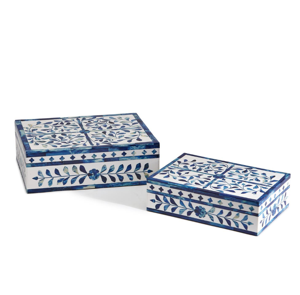 Jaipur Palace Blue & White Tear Hinged Cover Box