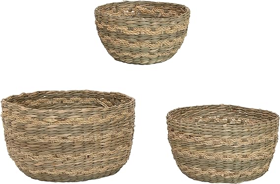 Decorative Seagrass storage baskets