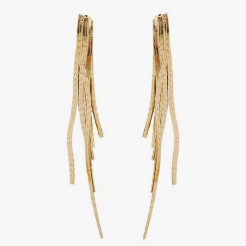 Tassel Long gold earrings