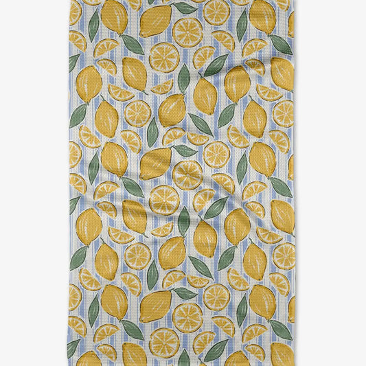 Sour Lemon Stripes Tea Towel