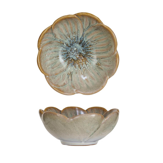 Glazed Porcelain Flower Bowl