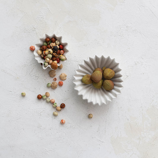 White Fluted Bowls