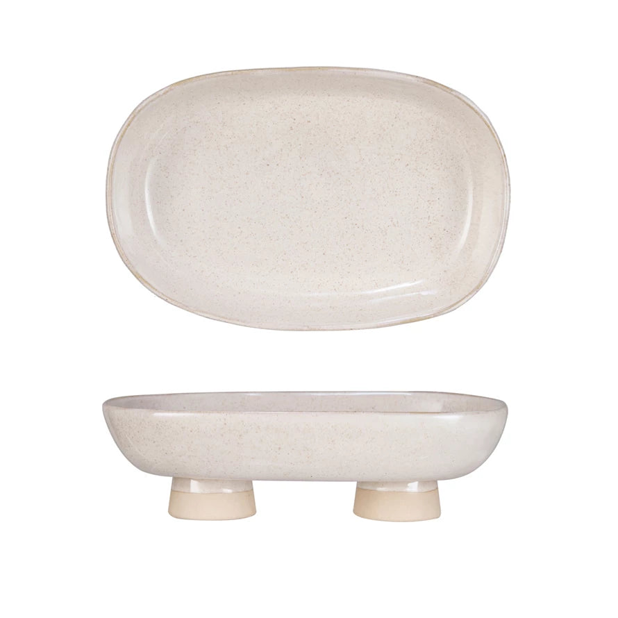 Stoneware Footed Platter