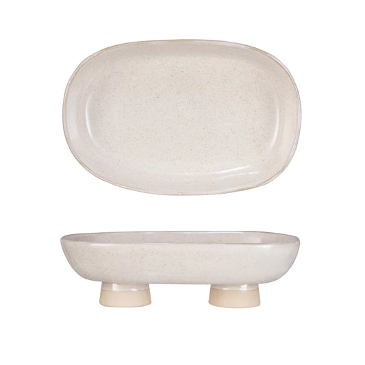 Stoneware Footed Platter