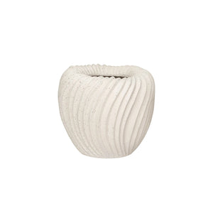 Pleated Textured Stoneware Planter (Holds 8" Pot)