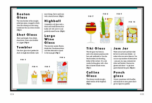 The Ultimate Book of Cocktails description and visuals of  Glass sizes and shapes