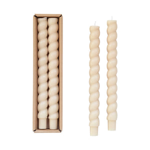 Cream Twisted Taper Set of 2
