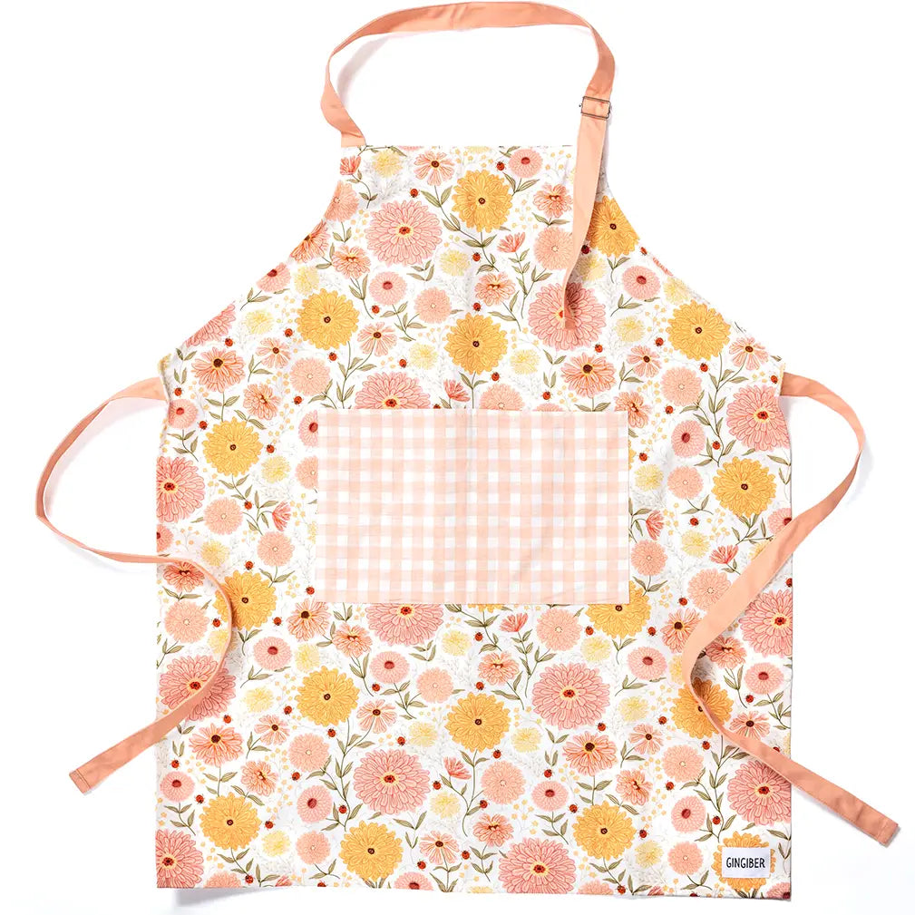 Zinnia Apron - Spring Floral Linen