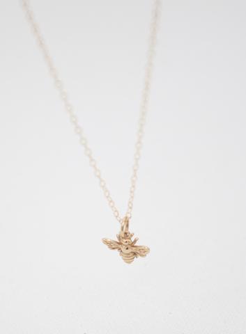 Gold Bee Charm Necklace