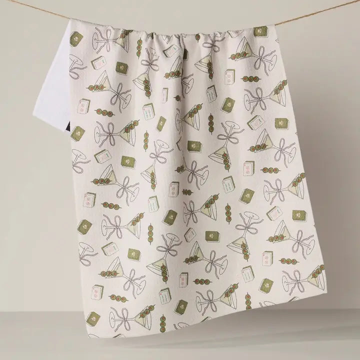 Martini Tiles Tea Towel - Mahjong