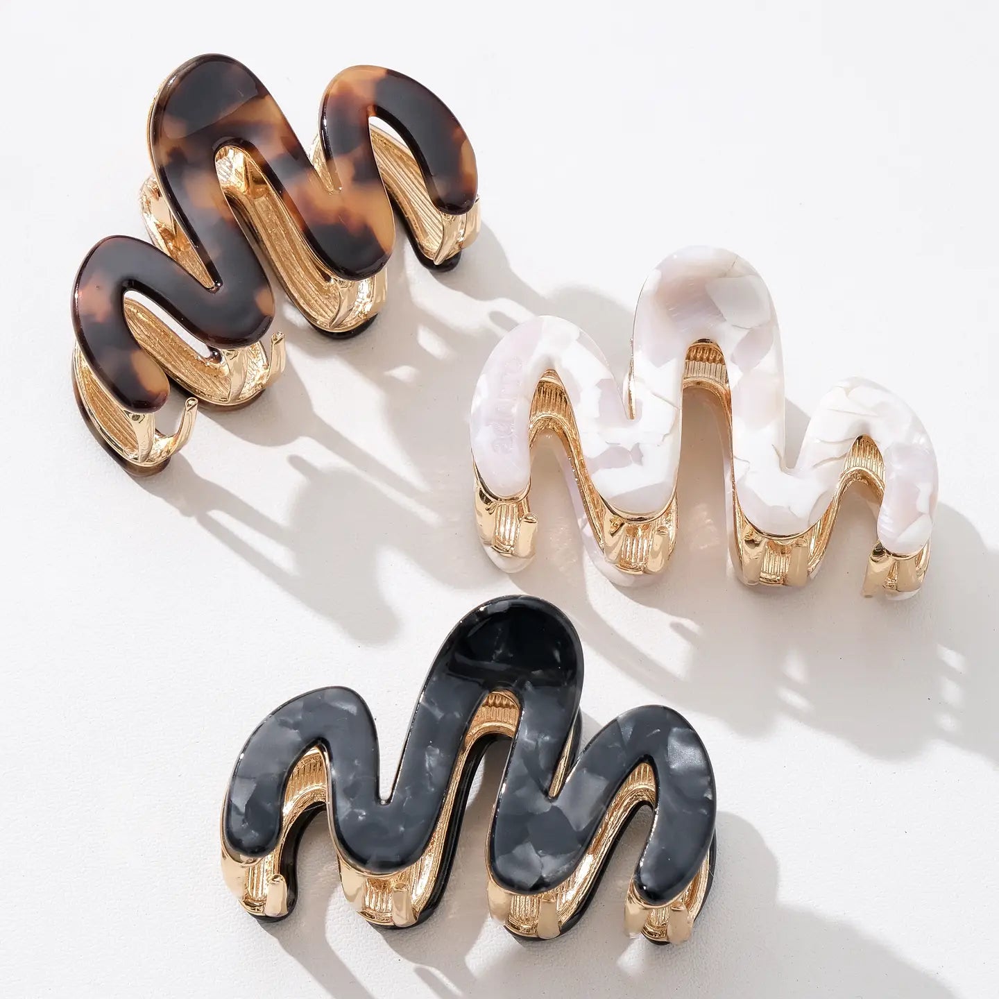 Willow Mini Vintage Snow Squiggle Metal Claw Clip