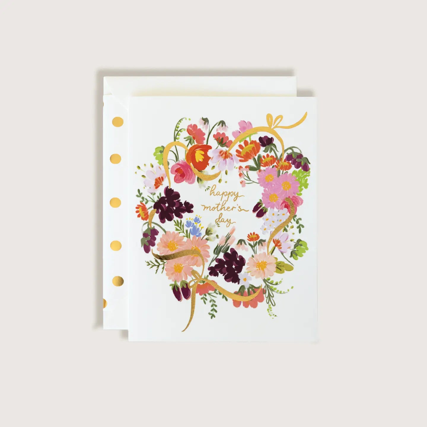 Spring Flowers Wreath Happy Mother's Day Card