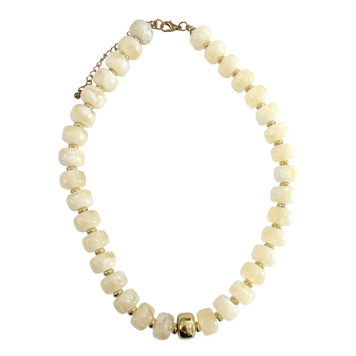 Rachel Chunky Beaded Necklace - Cream