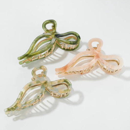 Sabrina Garden | Large Ribbon Metal Bow Claw Clip