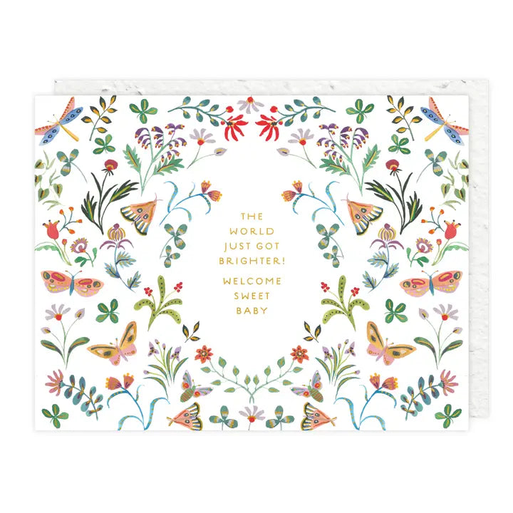 Butterfly Garden Baby Card
