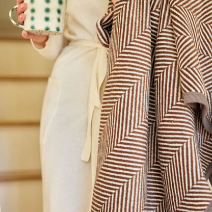 ChappyWrap Harborview Herringbone Chocolate Blanket