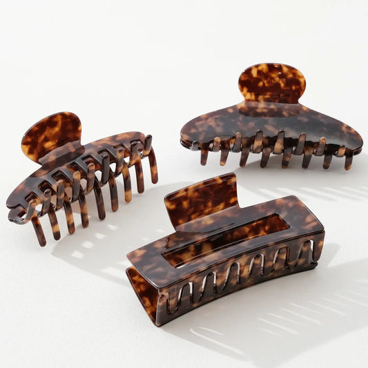 Deep Tortoise Large Assorted Claw Clips