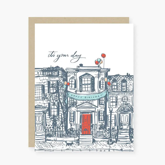 It's Your Day Brownstone Birthday Card