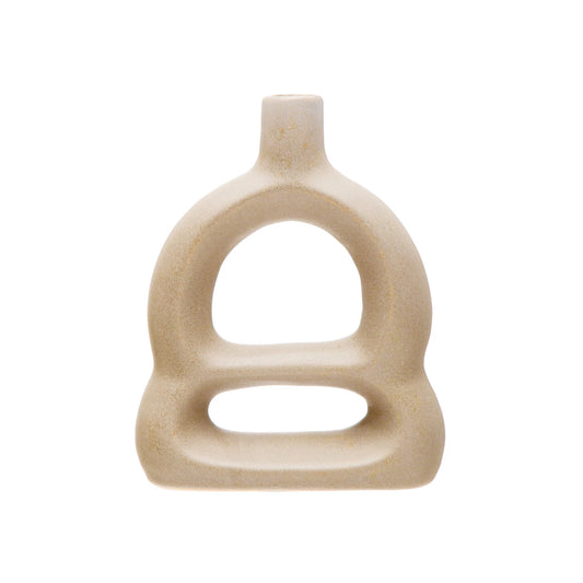 Matte Beige Cutout Vase