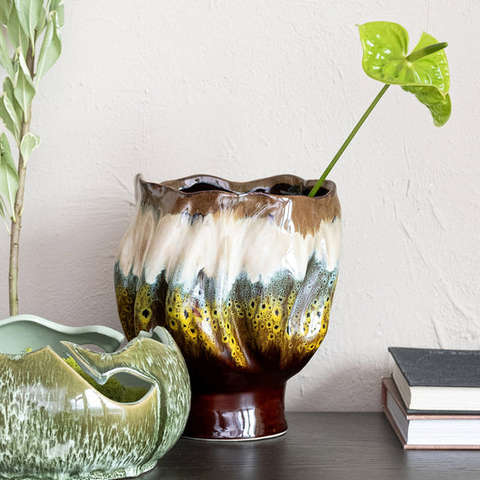 Stoneware Organic Shaped Planter
