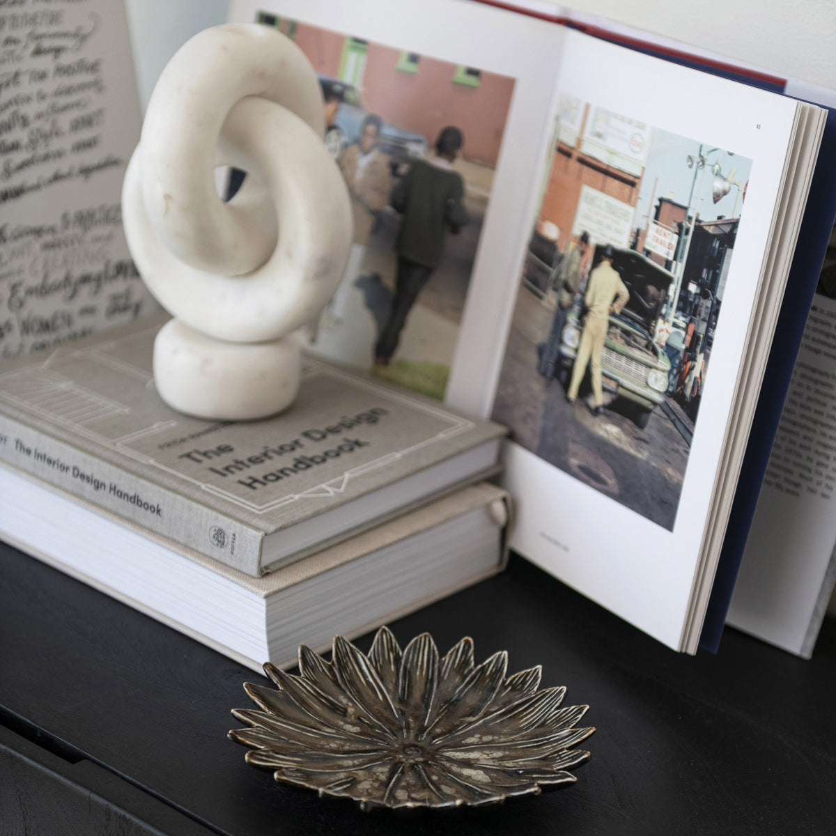 Neutral Glazed Stoneware Flower Shaped Plate