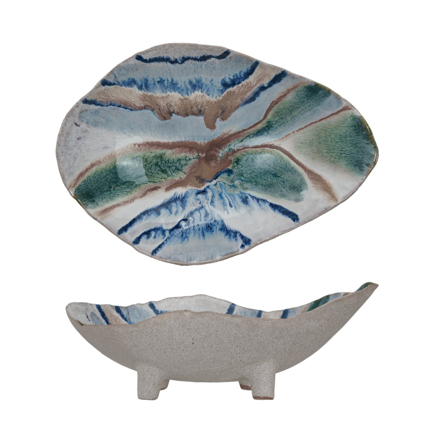 Seaside Organic Shaped Footed Bowl