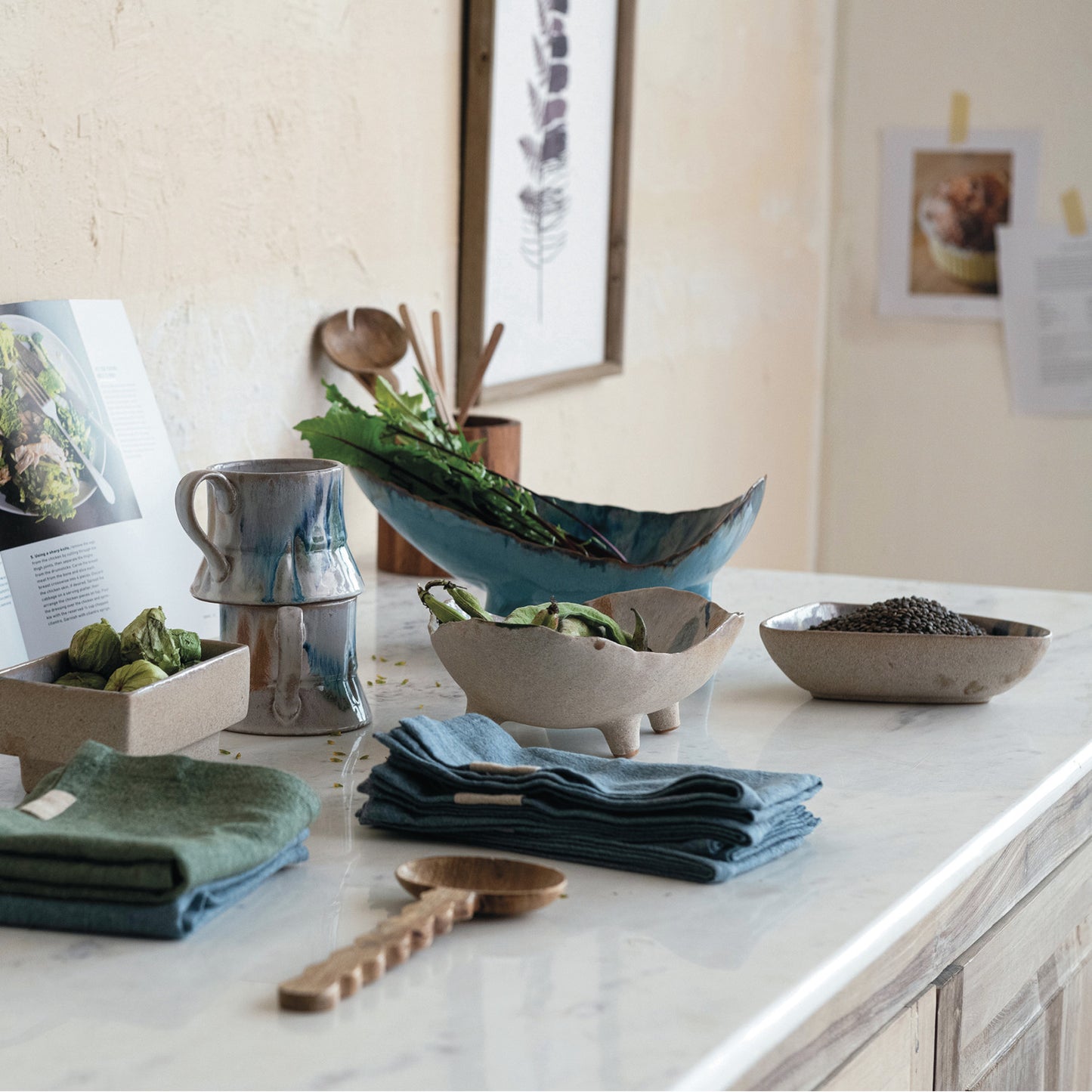 Seaside Organic Shaped Footed Bowl