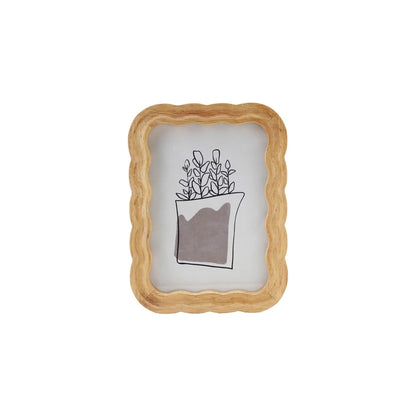 Rubberwood Scalloped Photo Frame