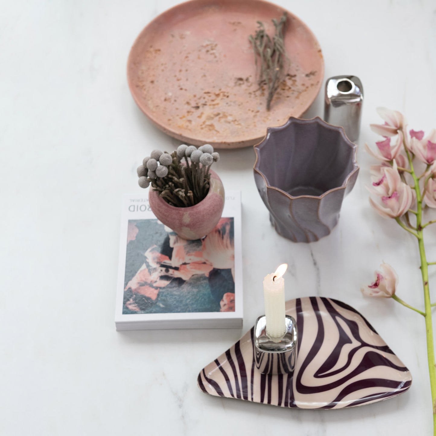 Swirled Purple Glazed Pot