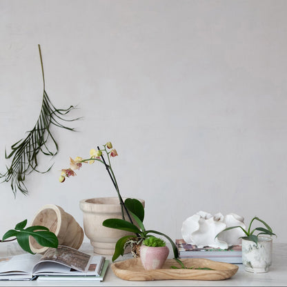 Stoneware Ruffled Sculptural Planter