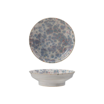 Blue & Red Glazed Small Pedestal Bowl