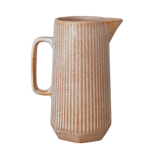 Apricot Stoneware Ribbed Pitcher