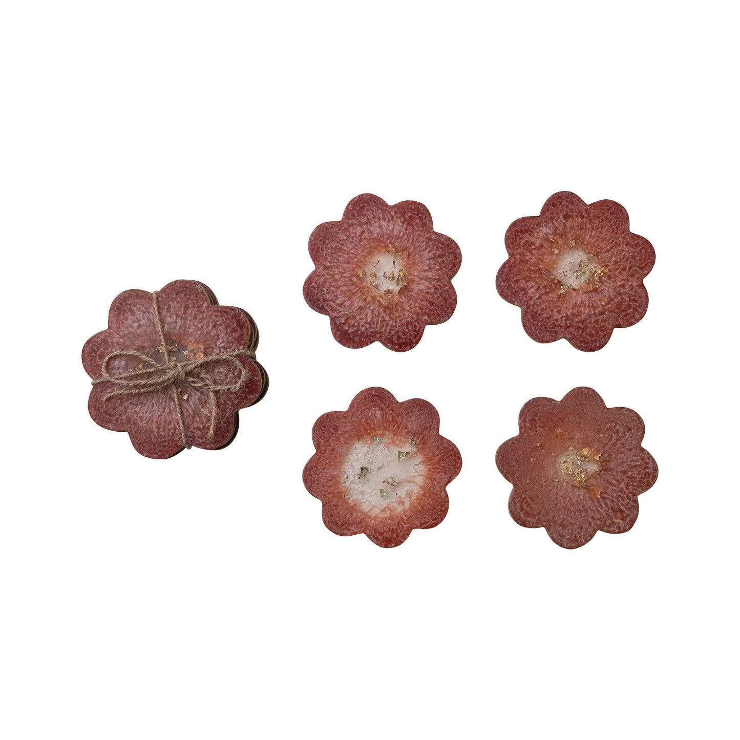 Flower Shaped Coasters with Gold Foil