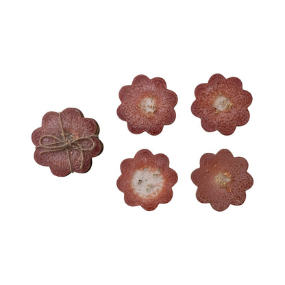 Flower Shaped Coasters with Gold Foil