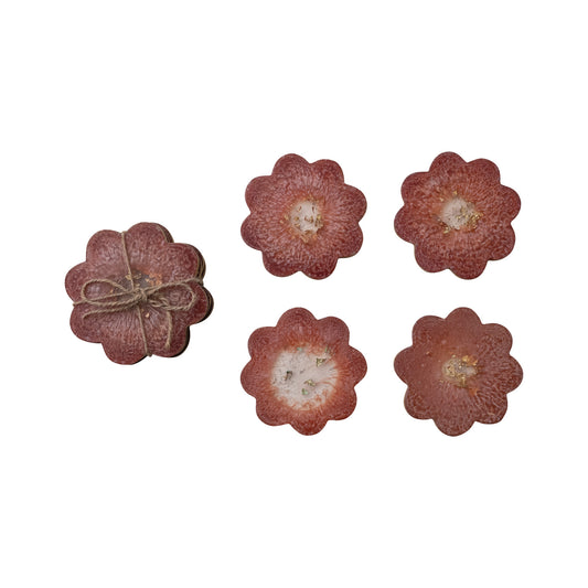 Flower Shaped Coasters with Gold Foil