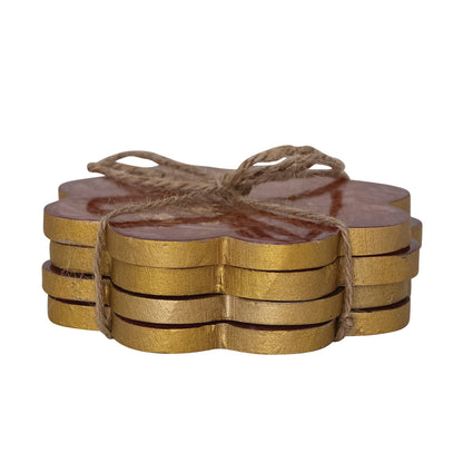 Flower Shaped Coasters with Gold Foil