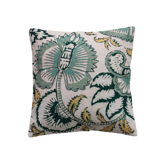 Botanicals & Chambray Slub Printed Pillow
