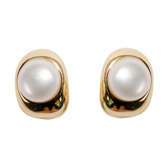 Pearl Huggie Mini Hoop Earrings