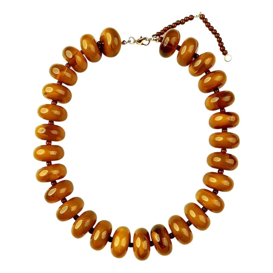 Bailey Chunky Beaded Necklace- Tortoise