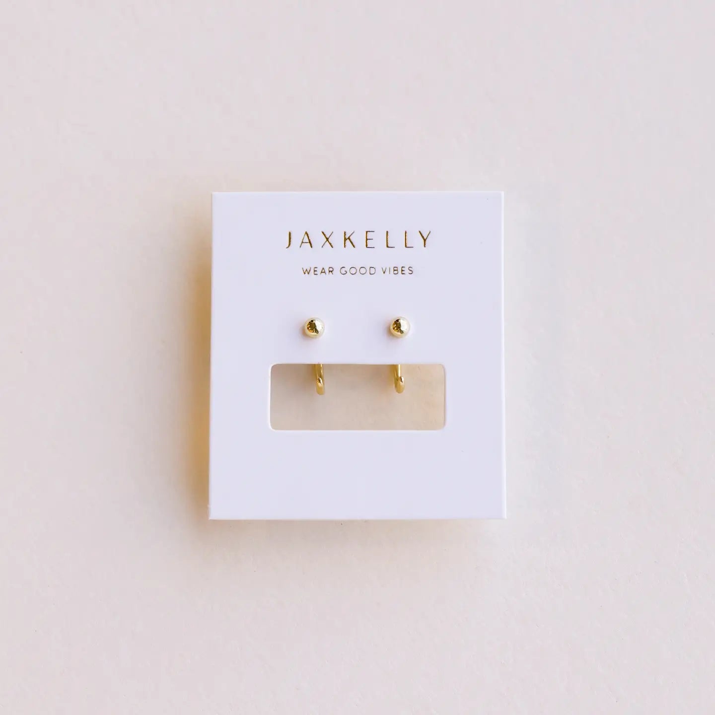 Huggies - Gold Sphere - Gold Earrings