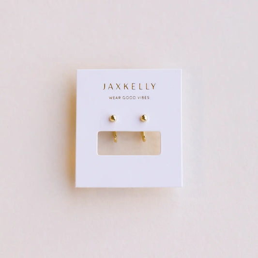 Huggies - Gold Sphere - Gold Earrings
