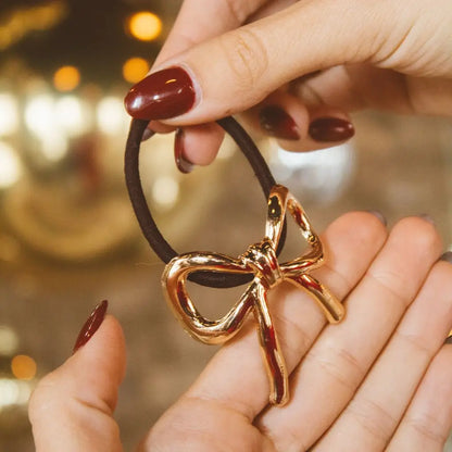 Gilded Gold Bow Ponytail Cuff