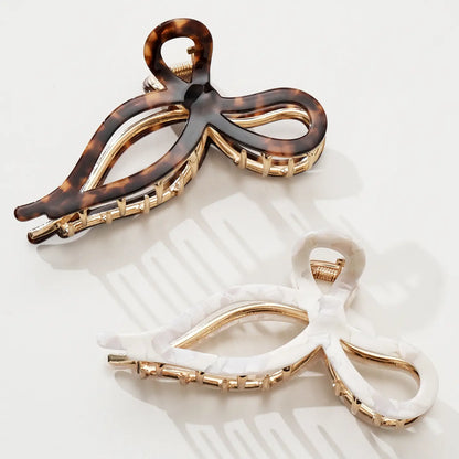 Sabrina Ribbon Bow Metal Claw Clip