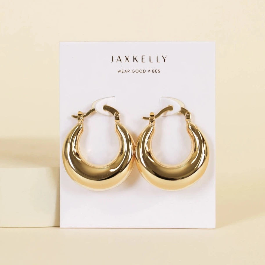 Gold Hoops - Sculptural Wide