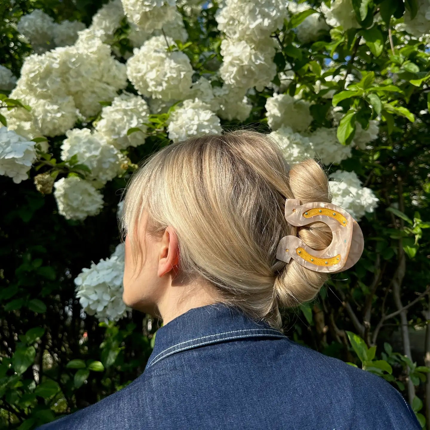 Hand-Painted Lucky Horseshoe Hair Clip